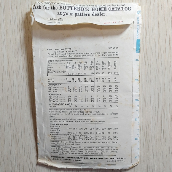 Vintage 1971 Butterick Pattern Jumpsuits - Picture 5 of 8